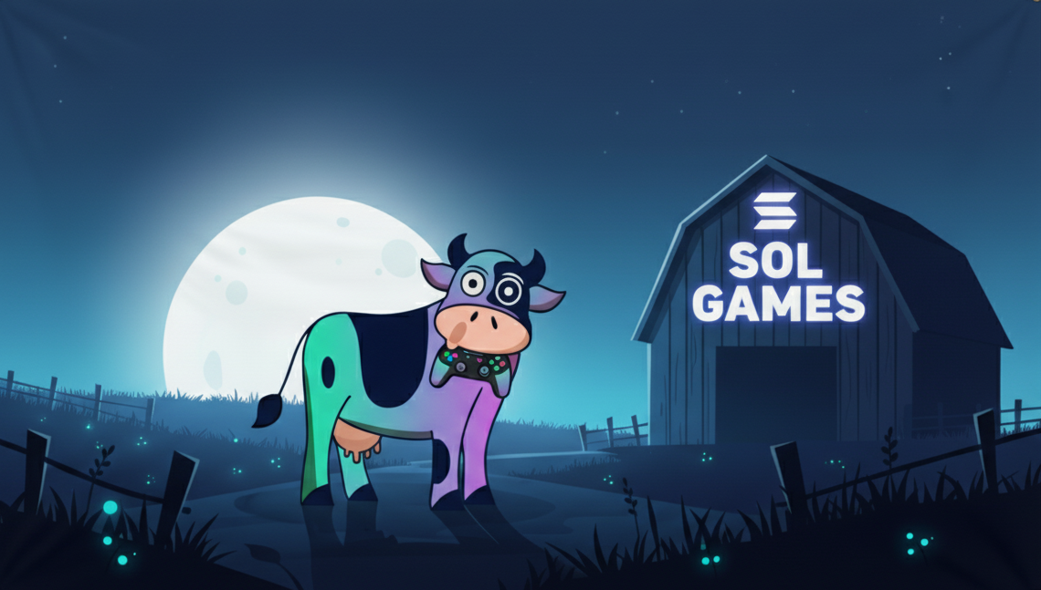 Sol Games - Farm Scene with Cow and Barn Banner